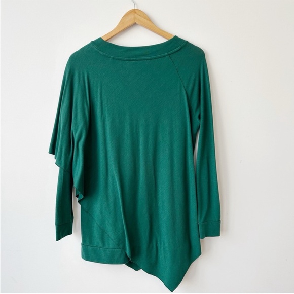 Soft Surroundings • Green V-Neck Asymmetric Sweater - Picture 4 of 4
